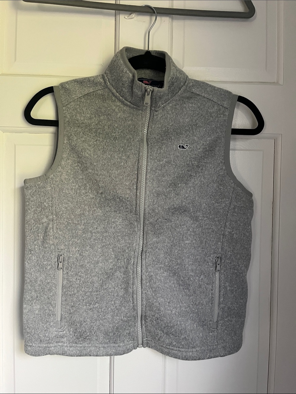 Vineyard Vines Light Gray Boys Zip-Up Sweater Vest